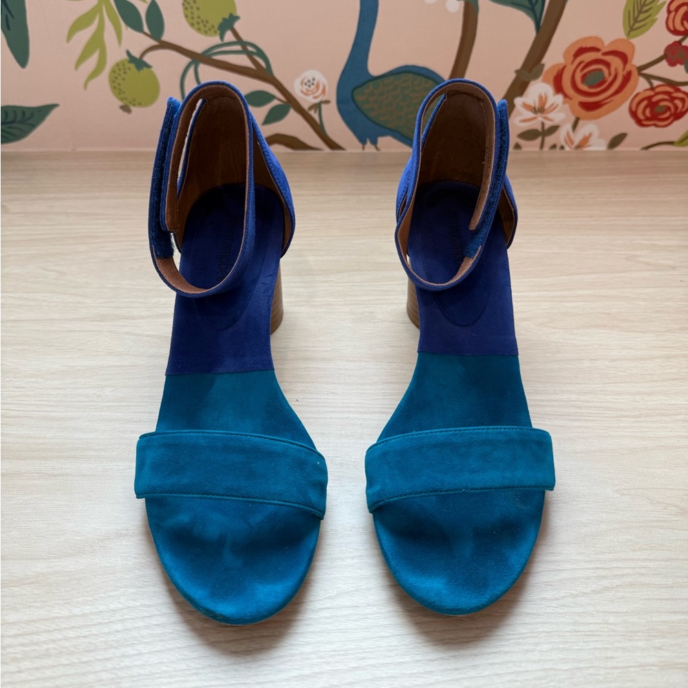 Jeffrey Campbell Purdy High Heel Sandals in Royal Blue and Turquoise